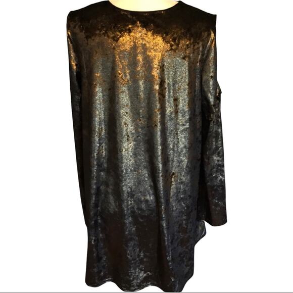 Show Me Your Mumu Stretch Crushed Velvet Cold Shoulder Teddy Tunic Dress XS NWT - Picture 6 of 13